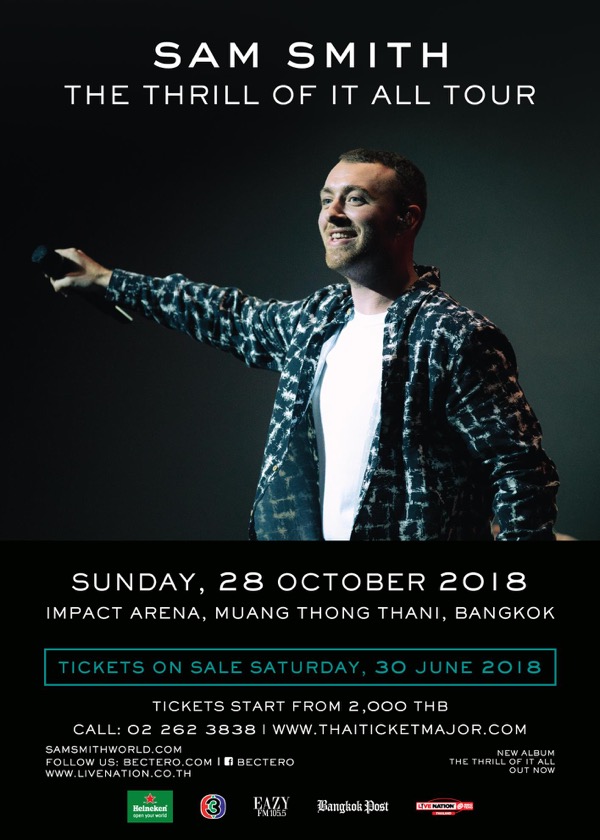 SAM SMITH : The Thrill Of It All Tour