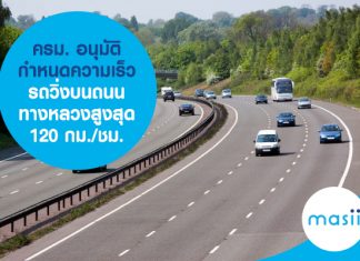 ครม. อนุมัติ กำหนดความเร็วรถวิ่งสูงสุด 120 กม./ชม. ห้ามวิ่งเลนขวาต่ำกว่า 100 กม./ชม.